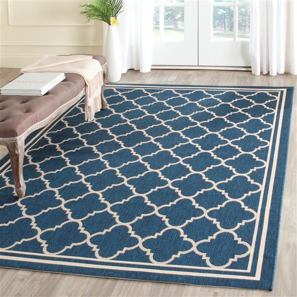 Safavieh Courtyard Rug - 4-ft x 5.6-ft - Polypropylene - Navy Blue