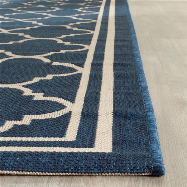 Safavieh Courtyard Rug - 4-ft x 5.6-ft - Polypropylene - Navy Blue