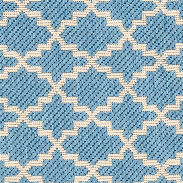 Safavieh Courtyard Rug - 2.3-ft x 6.6-ft - Polypropylene - Blue/Beige