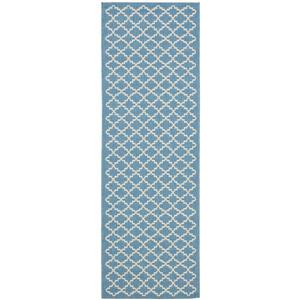 Safavieh Courtyard Rug - 2.3-ft x 6.6-ft - Polypropylene - Blue/Beige