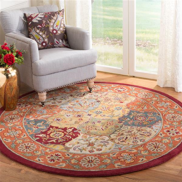 Safavieh Heritage Rug - 8-ft x 8-ft - Wool - Red