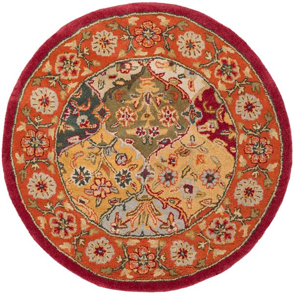 Safavieh Heritage Rug - 8-ft x 8-ft - Wool - Red