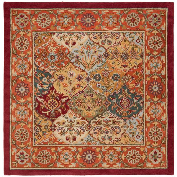 Safavieh Heritage Rug - 8-ft x 8-ft - Wool - Red