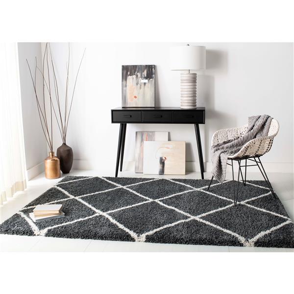 Safavieh Hudson Rug 8' x 10' Polypropylene Dark Gray/Ivory