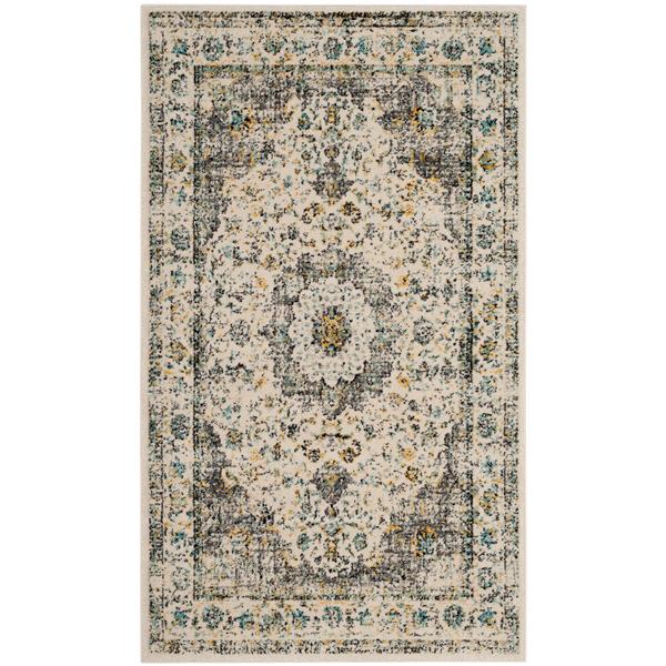 Safavieh Evoke Rug - 3-ft x 5-ft - Polypropylene - Gray/Gold