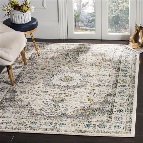 Safavieh Evoke Rug - 5.1-ft x 5.1-ft - Polypropylene - Gray/Gold