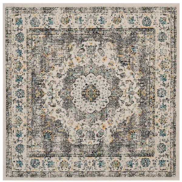 Safavieh Evoke Rug - 5.1-ft x 5.1-ft - Polypropylene - Gray/Gold