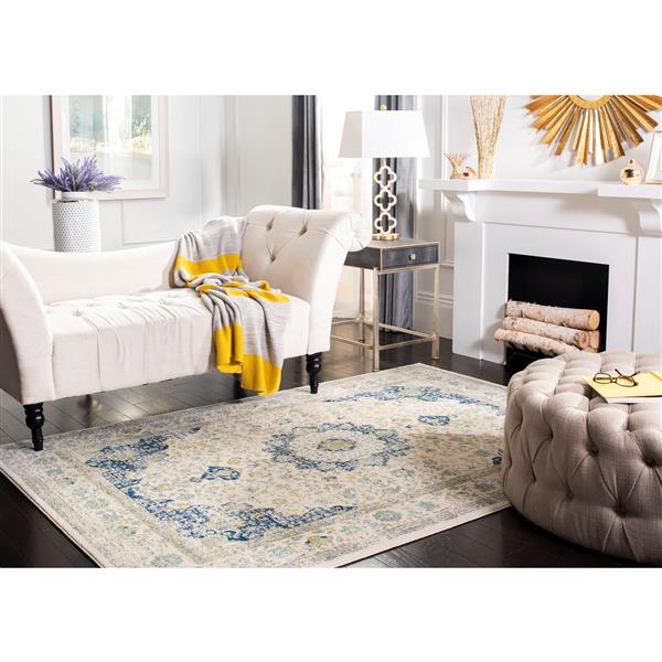 Safavieh Evoke Rug - 12-ft x 18-ft - Polypropylene - Ivory/Blue