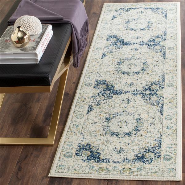 Safavieh Evoke Rug - 2.2-ft x 9-ft - Polypropylene - Ivory/Blue