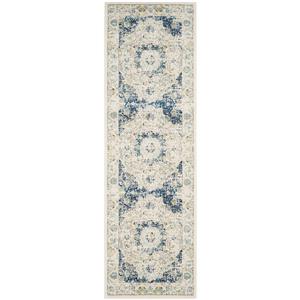 Safavieh Evoke Rug - 2.2-ft x 9-ft - Polypropylene - Ivory/Blue