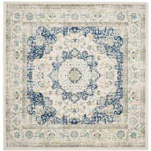 Safavieh Evoke Rug - 5.1-ft x 5.1-ft - Polypropylene - Ivory/Blue