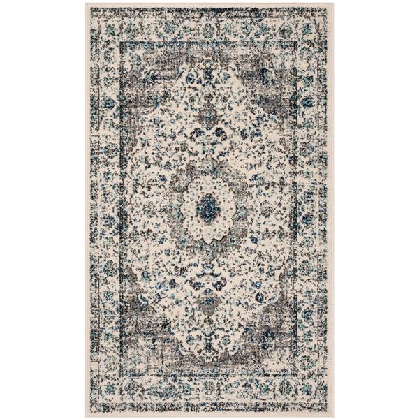 Safavieh Evoke Rug - 3-ft x 5-ft - Polypropylene - Gray/Ivory