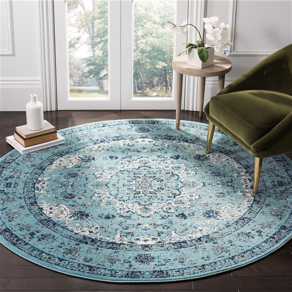 Safavieh Evoke Rug - 5.1-ft x 5.1-ft - Polypropylene - Light Blue