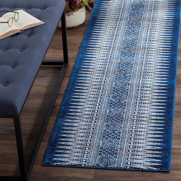 Safavieh Evoke Rug - 2.2' x 9' - Polypropylene - Royal Blue/Ivory
