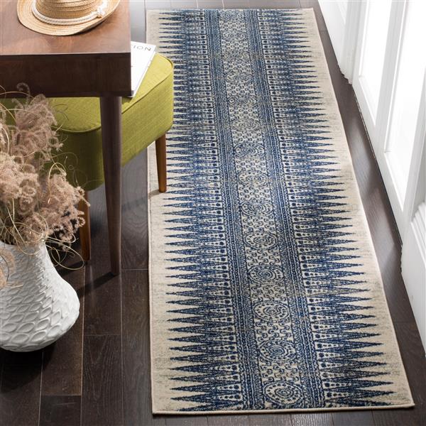 Safavieh Evoke Rug - 2.2-ft x 7-ft - Polypropylene - Ivory/Blue