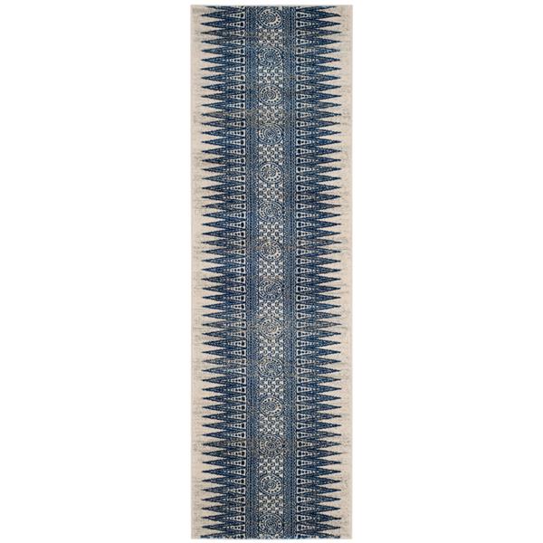 Safavieh Evoke Rug - 2.2-ft x 7-ft - Polypropylene - Ivory/Blue