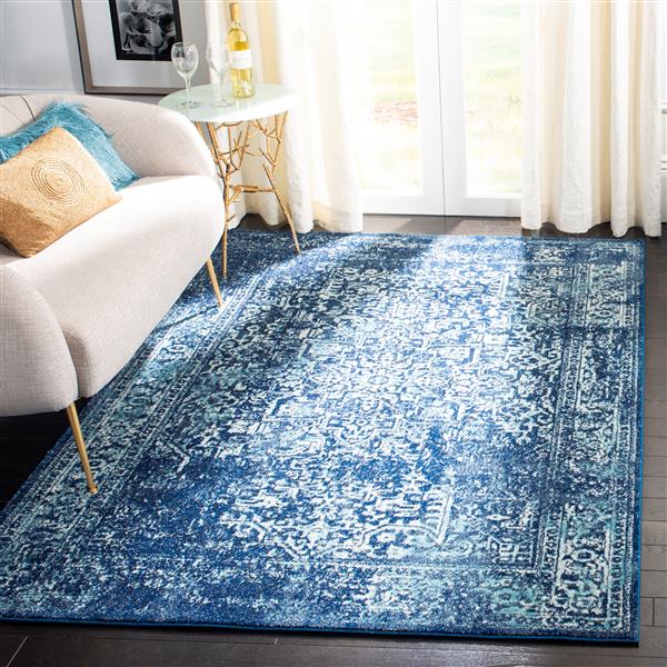 Safavieh Evoke Rug - 11-ft x 15-ft - Polypropylene - Navy Blue/Ivory