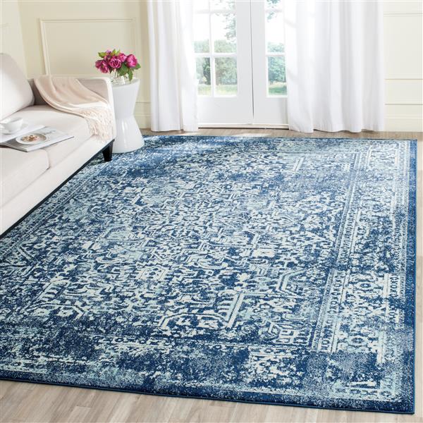 Safavieh Evoke Rug - 11-ft x 15-ft - Polypropylene - Navy Blue/Ivory