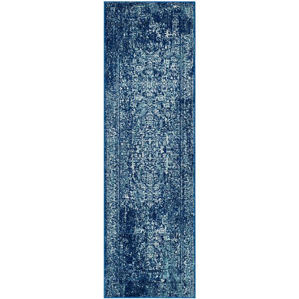 Safavieh Evoke Rug - 2.2-ft x 11-ft - Polypropylene - Navy Blue/Ivory