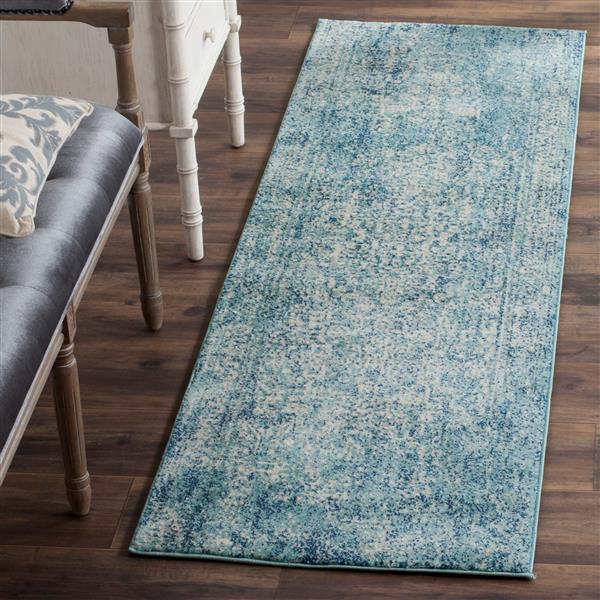 Safavieh Evoke Rug - 2.2-ft x 9-ft - Polypropylene - Blue/Ivory