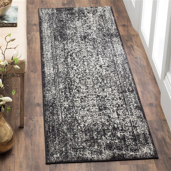 Safavieh Evoke Rug - 2.2-ft x 7-ft - Polypropylene - Black/Gray