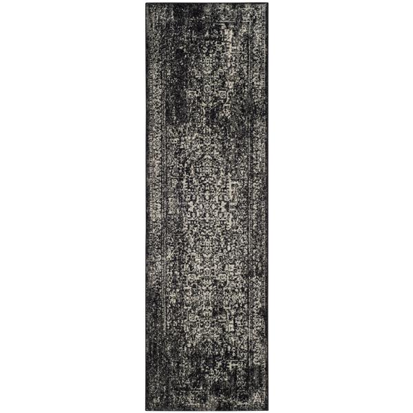 Safavieh Evoke Rug - 2.2-ft x 7-ft - Polypropylene - Black/Gray