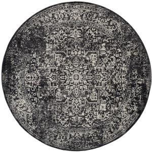 Safavieh Evoke Rug - 5.1-ft x 5.1-ft - Polypropylene - Black/Gray