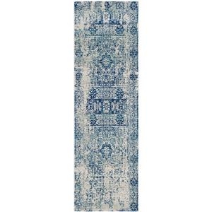 Safavieh Evoke Rug - 2.2-ft x 13-ft - Polypropylene - Ivory/Blue