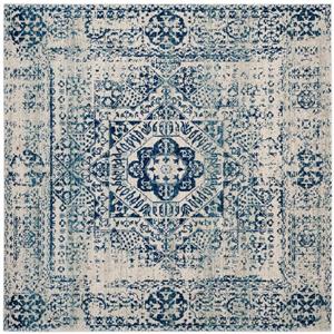 Safavieh Evoke Rug - 5.1-ft x 5.1-ft - Polypropylene - Ivory/Blue