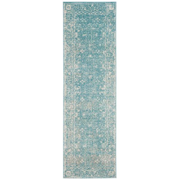 Safavieh Evoke Rug - 2.2-ft x 11-ft - Polypropylene - Light Blue/Ivory