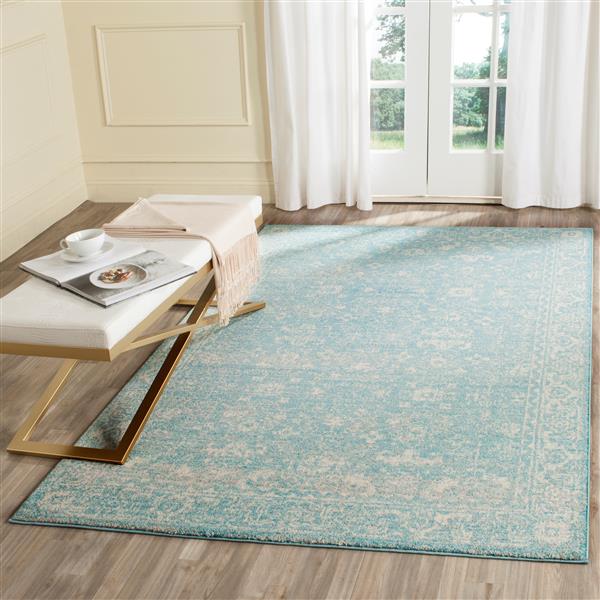 Safavieh Evoke Rug - 3-ft x 5-ft - Polypropylene - Light Blue/Ivory