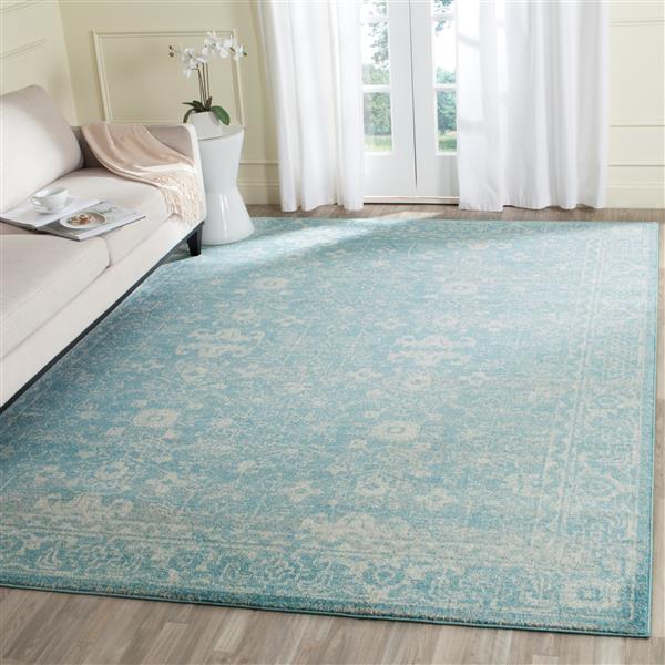 Safavieh Evoke Rug - 3-ft x 5-ft - Polypropylene - Light Blue/Ivory
