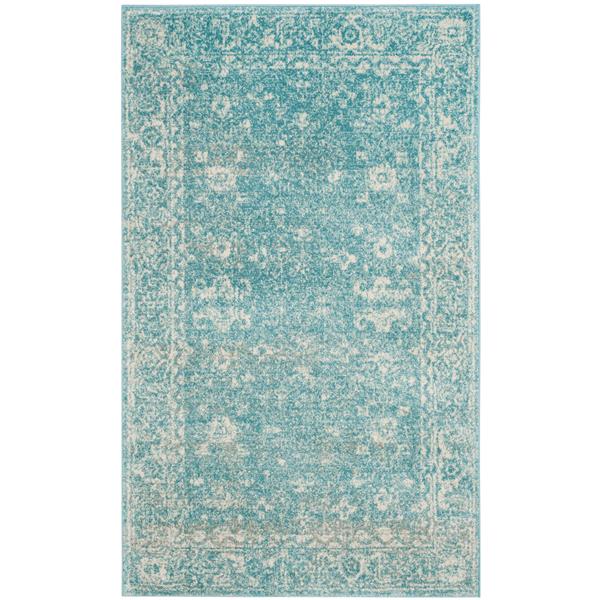 Safavieh Evoke Rug - 3-ft x 5-ft - Polypropylene - Light Blue/Ivory