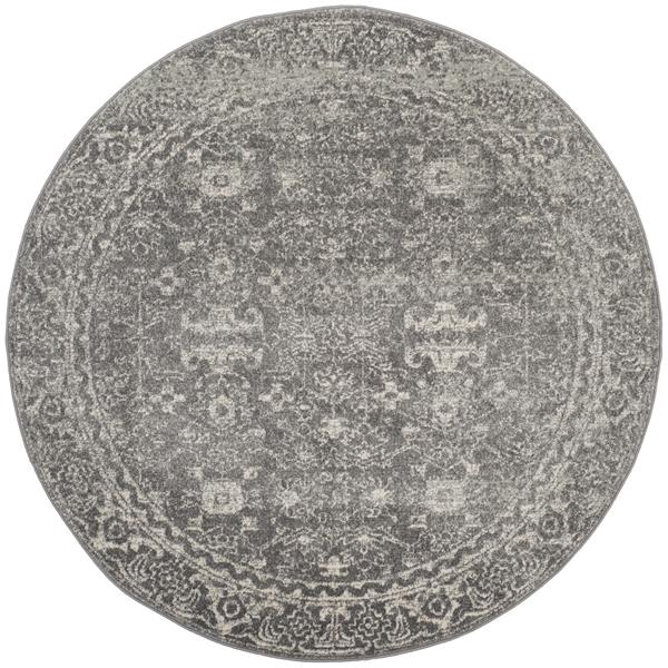 Safavieh Evoke Rug - 5.1-ft x 5.1-ft - Polypropylene - Gray/Ivory