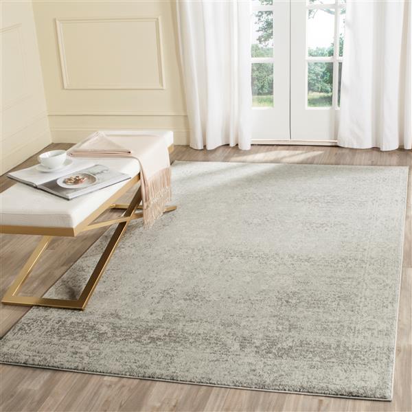 Safavieh Evoke Rug - 12-ft x 18-ft - Polypropylene - Silver/Ivory