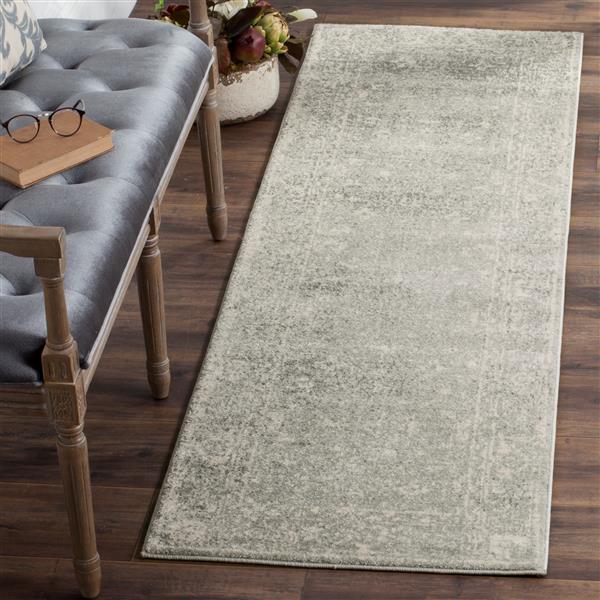 Safavieh Evoke Rug - 2.2-ft x 11-ft - Polypropylene - Silver/Ivory