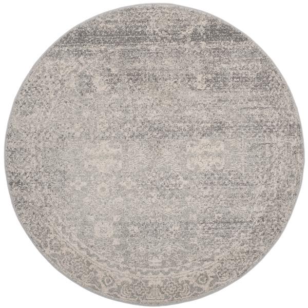 Safavieh Evoke Rug - 5.1-ft x 5.1-ft - Polypropylene - Silver/Ivory