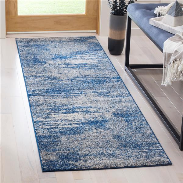 Safavieh Evoke Rug - 2.2-ft x 13-ft - Polypropylene - Navy Blue/Ivory