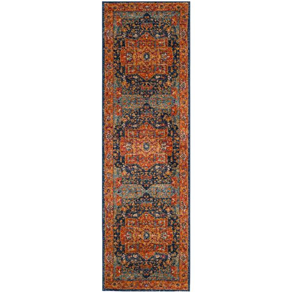 Safavieh Evoke Rug - 2.2-ft x 7-ft - Polypropylene - Blue/Orange