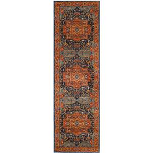 Safavieh Evoke Rug - 2.2-ft x 7-ft - Polypropylene - Blue/Orange