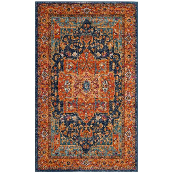 Safavieh Evoke Rug - 3-ft x 5-ft - Polypropylene - Blue/Orange