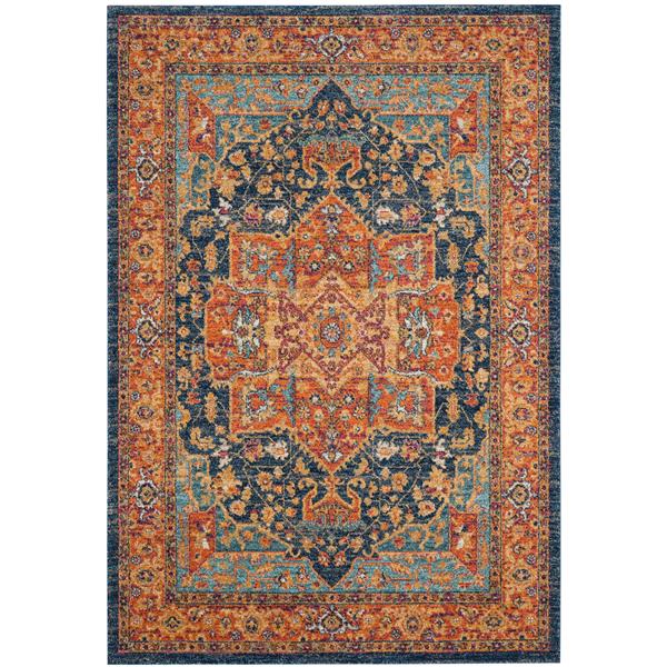 Safavieh Evoke Rug - 4-ft x 6-ft - Polypropylene - Blue/Orange