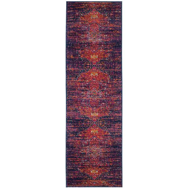Safavieh Evoke Rug - 2.2-ft x 7-ft - Polypropylene - Blue/Fuschia