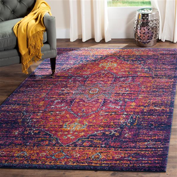 Safavieh Evoke Rug - 3-ft x 5-ft - Polypropylene - Blue/Fuschia