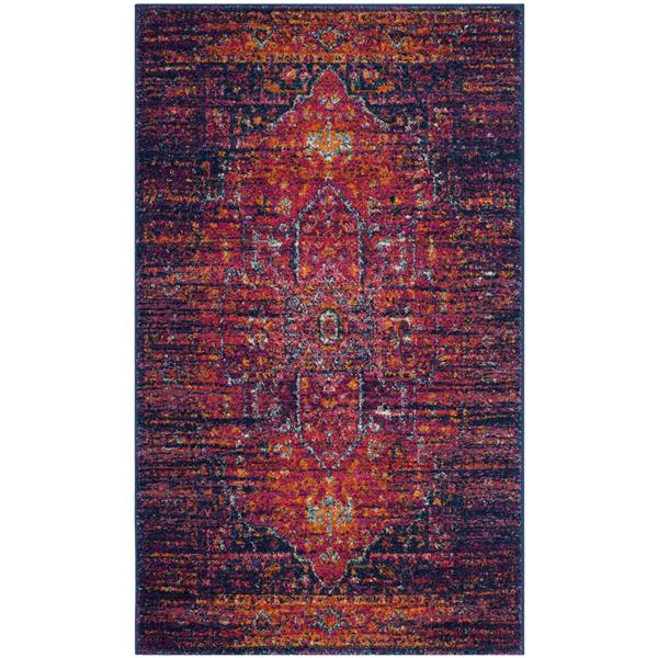 Safavieh Evoke Rug - 3-ft x 5-ft - Polypropylene - Blue/Fuschia