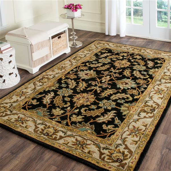 Safavieh Heritage Rug - 3-ft x 5-ft - Wool - Black/Beige
