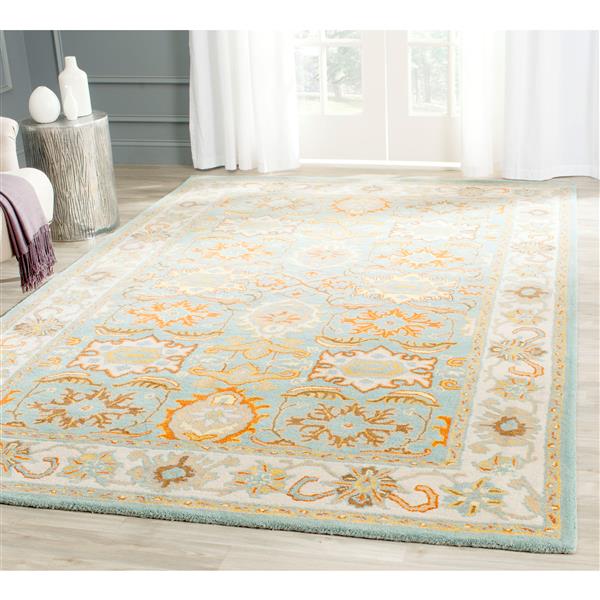 Safavieh Heritage Rug - 4-ft x 4-ft - Wool - Light Blue/Ivory