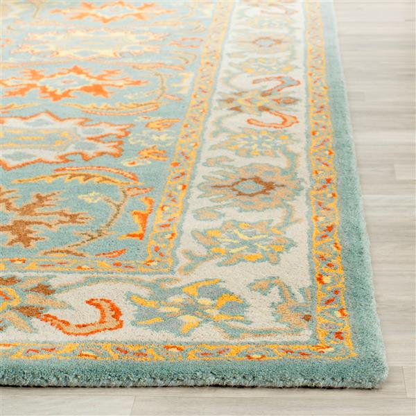 Safavieh Heritage Rug - 4-ft x 4-ft - Wool - Light Blue/Ivory