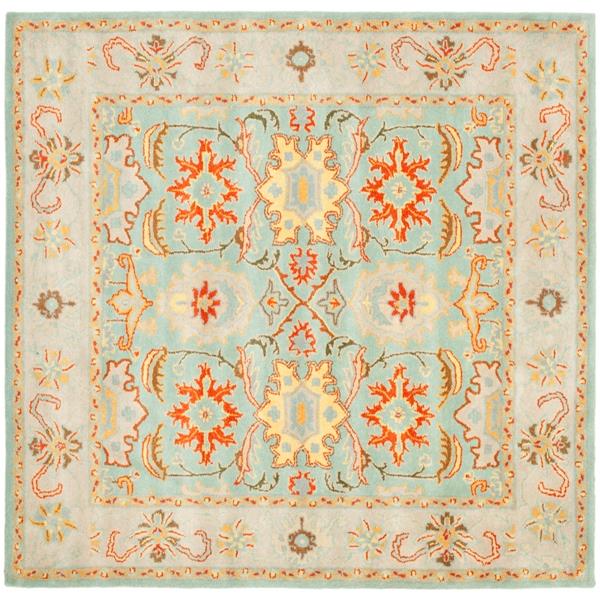 Safavieh Heritage Rug - 4-ft x 4-ft - Wool - Light Blue/Ivory