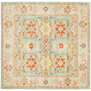 Safavieh Heritage Rug - 4-ft x 4-ft - Wool - Light Blue/Ivory